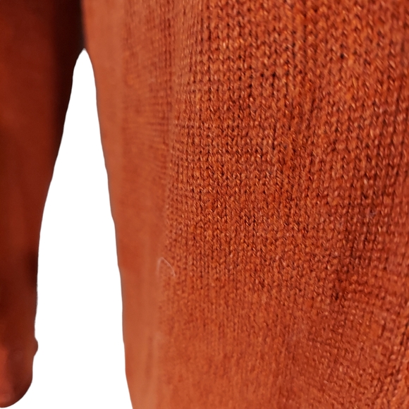 Eileen Fisher Petite Small Cinnamon Orange 100% Linen Knit Cardigan Sweater LS - Picture 13 of 14